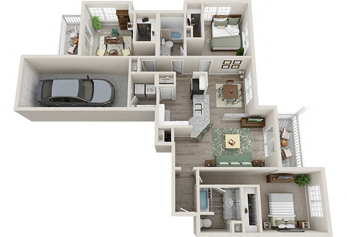 Floor plan for 3 beds, 2 baths, 1475 sqft